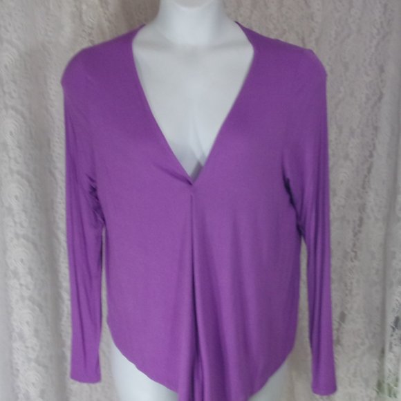 Carol Hochman Sleepwear Short Robe Jacket Purple Open Front Drape One Size - Picture 1 of 3
